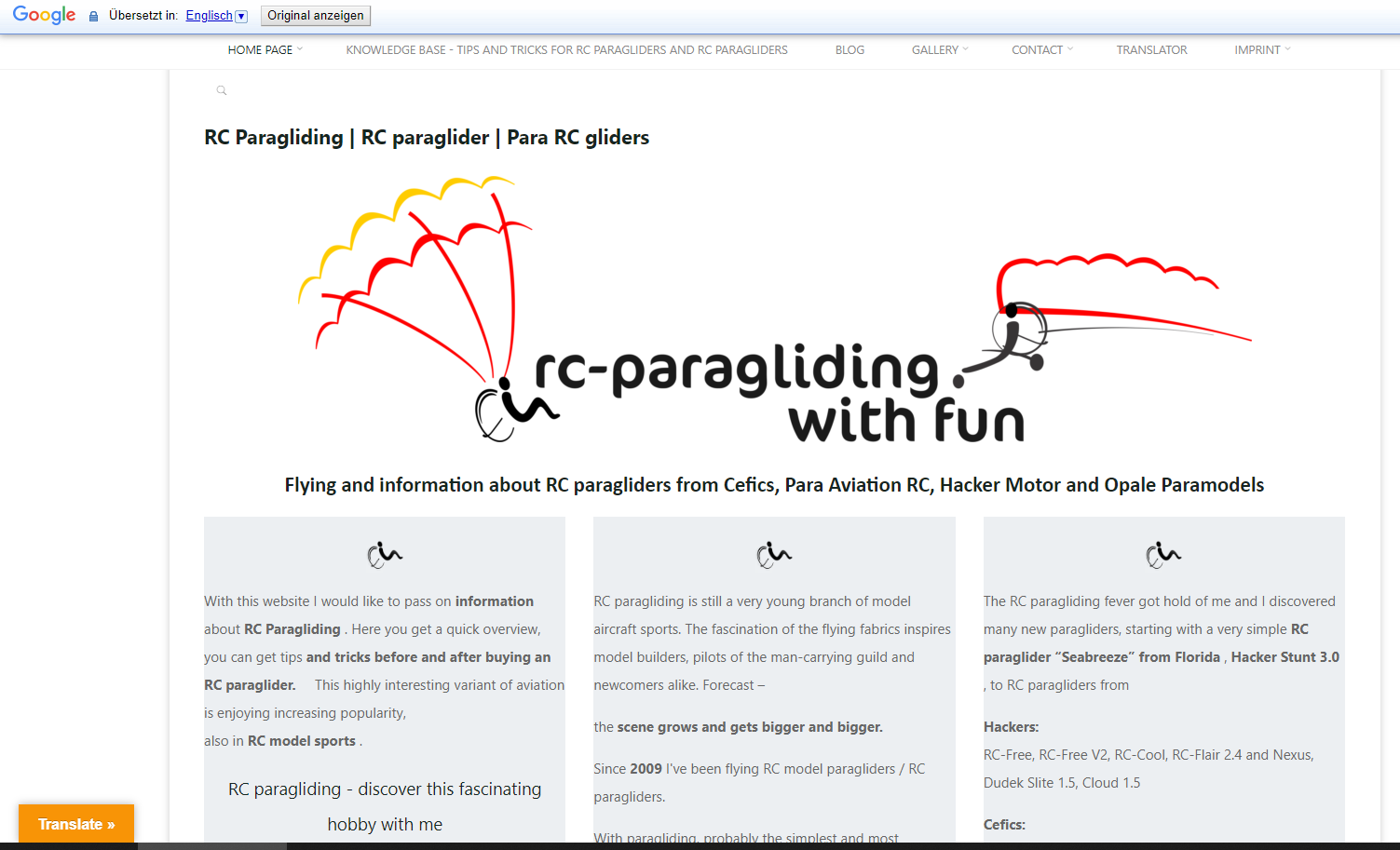 RC-Paragliding with fun – jetzt auch in mehreren Sprachen