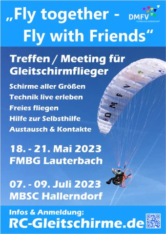 Para Aviation RC „FLY TOGETHER – FLY WITH FRIENDS“ DMFV TREFFEN/MEETING FÜR
RC-GLEITSCHIRMFLIEGER IN HALLERNDORF