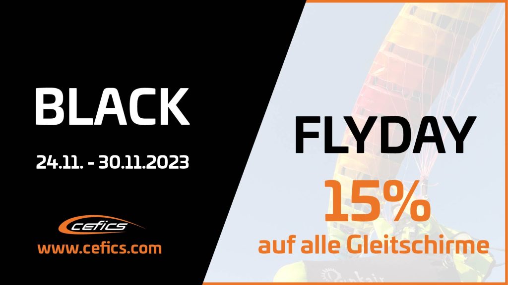 Cefics, Black Friday, Black Flyday 2023; RC-Gleitschime