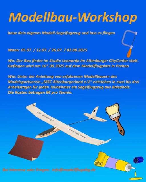 Modellbau Workshop MSC Altenburger Land. Ankündigung